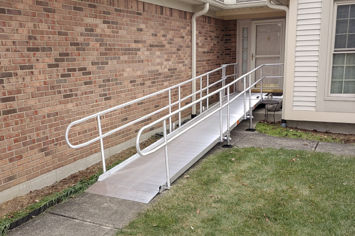 ada handicap ramp railing installation
